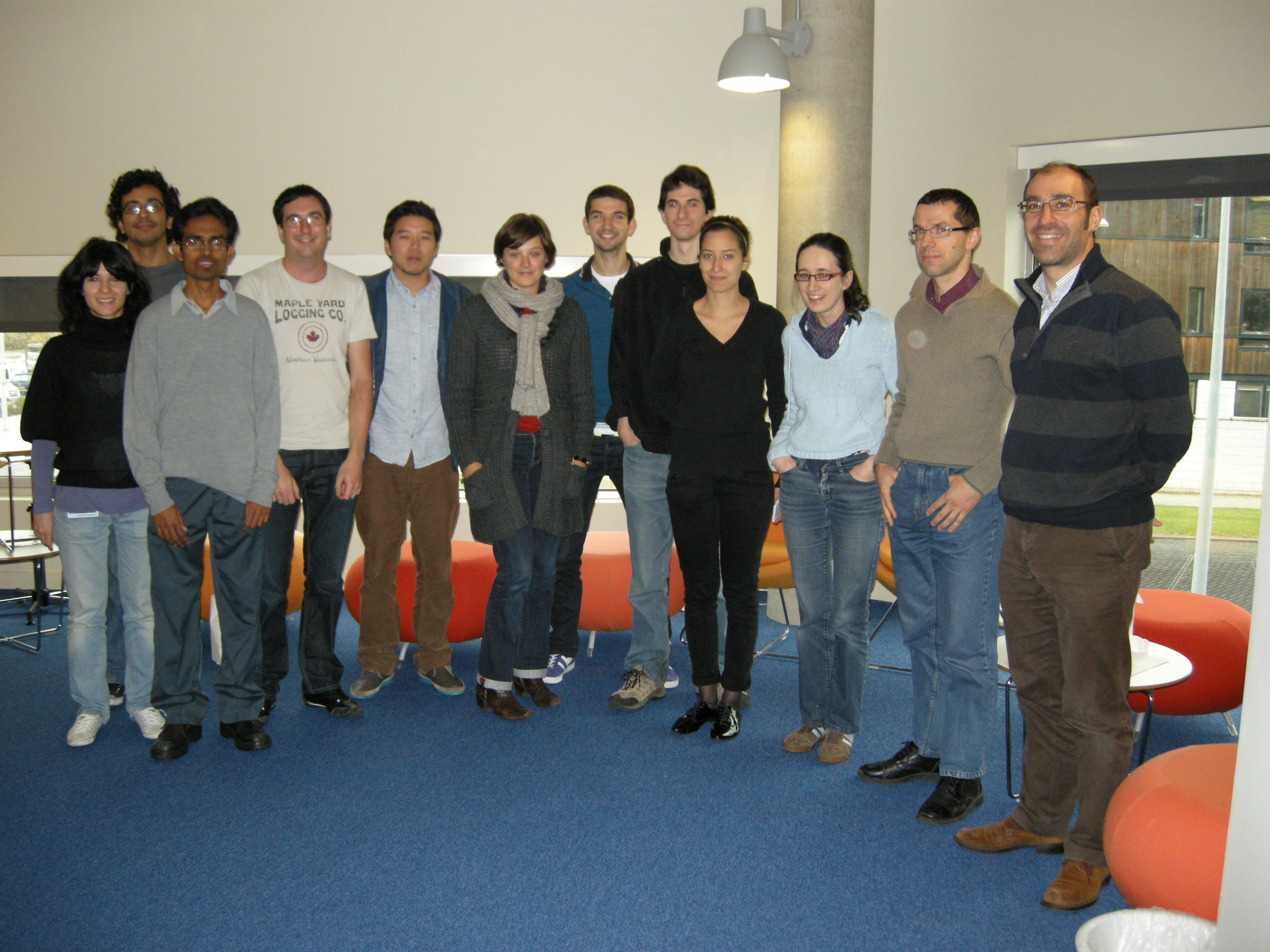 October 2011. Left to right: Lucia Parolini, Avelino Javer, Himantha Cooray, Nicolas Bruot,  Simon Wongswarn, Elodie Aumaitre, Matt Grant, Alex Crick, Sarra Achouri, Eileen Nugent, Jurij Kotar,  Pietro Cicuta. (We're missing Krystyna Bromek and Eugenia Cammarota here).  Older photos below.